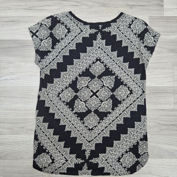 Lucky Brand Womens Black Western Print T-shirt Small - Picture 6 of 6